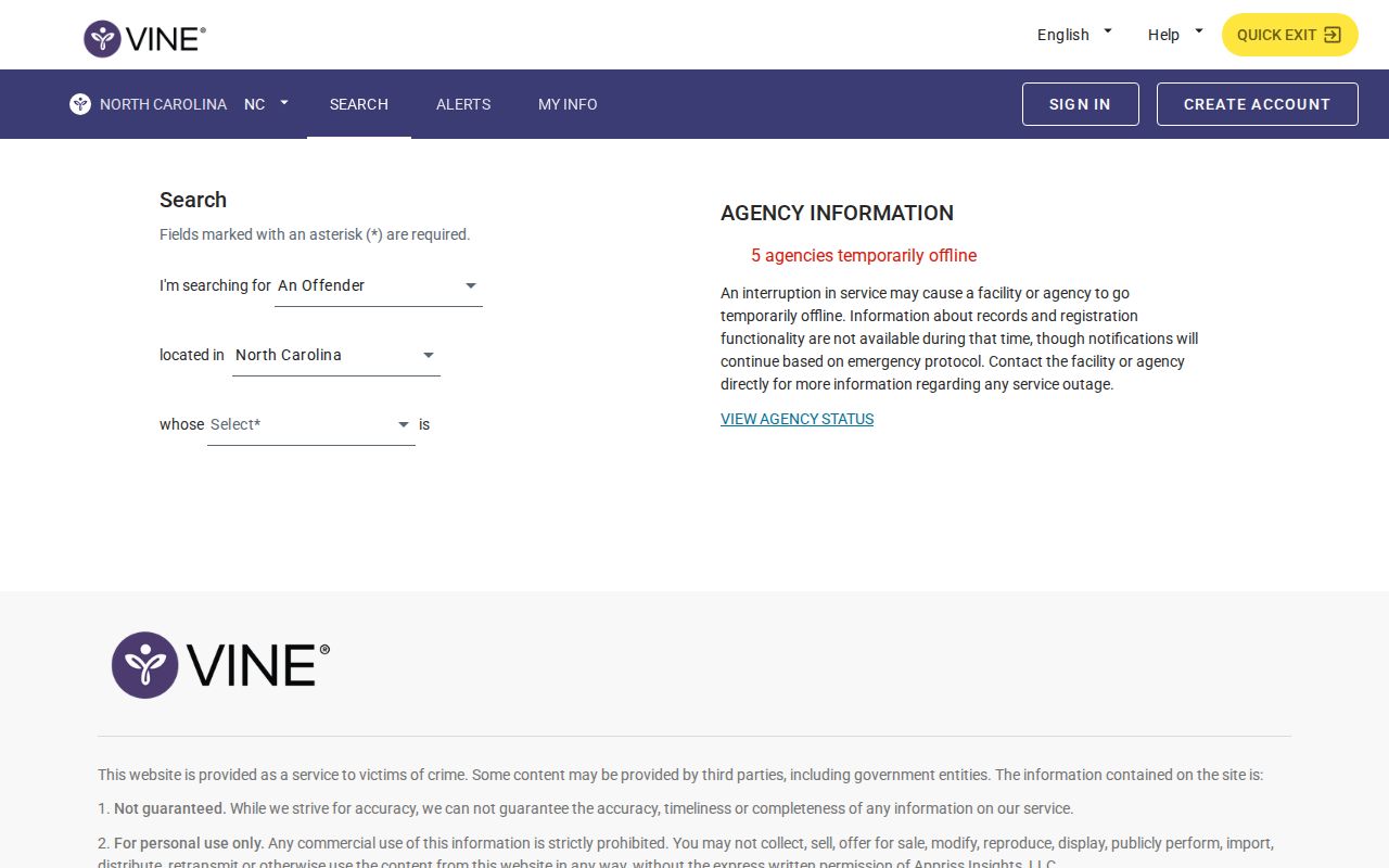 Official Wayne County Inmate Locator source page